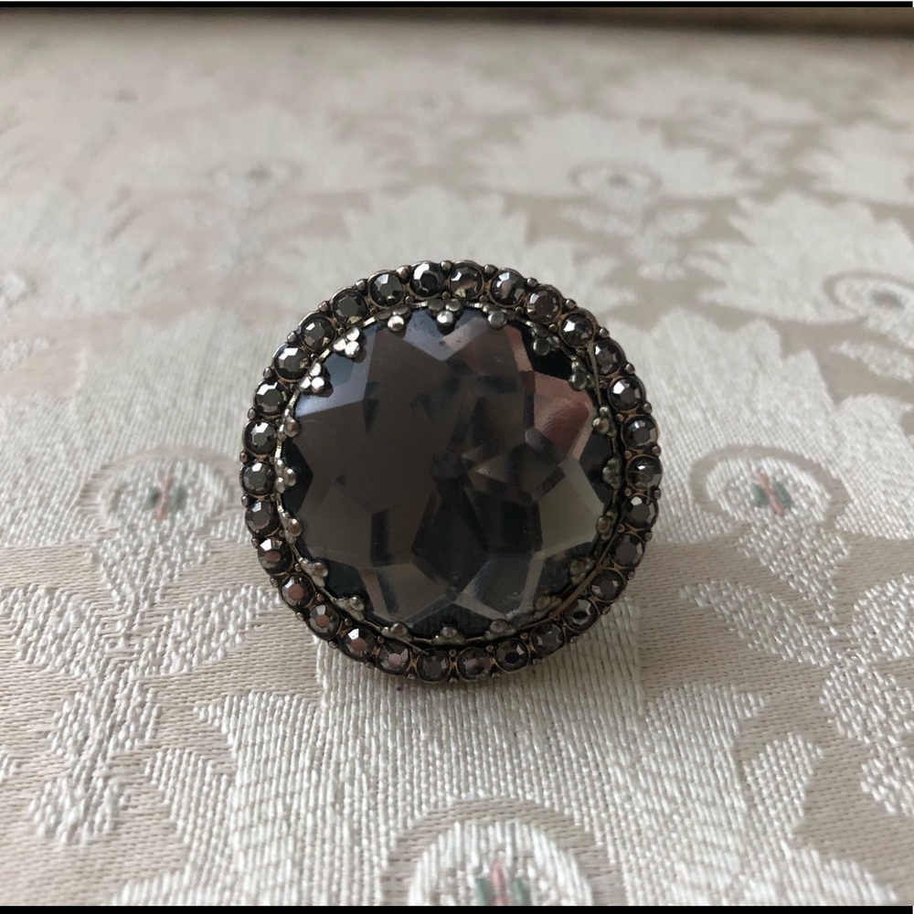 Dark Charcoal Statement Ring